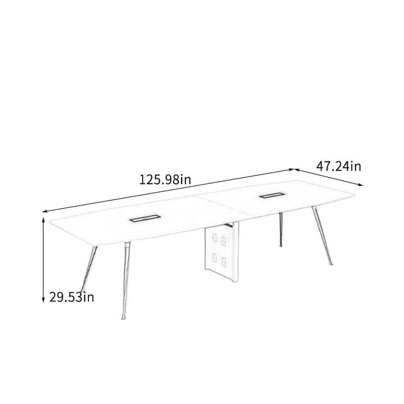 Table de formation moderne blanche, H 29,53 po x L 125,98 po x l 47,24 po