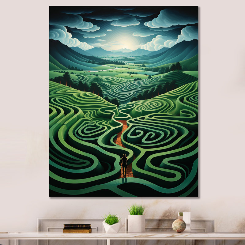 Emerald Maze, Toile tendue, H 32 po x l 16 po x P 1 po