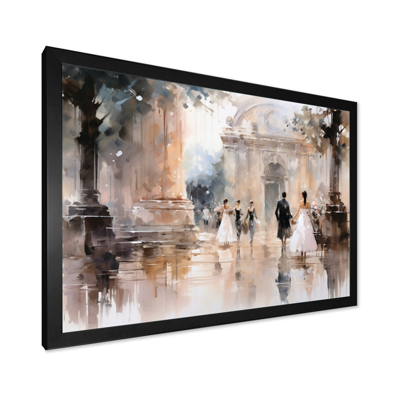 Impression sur toile Fashion Impressionist Elegance II, Cadre simple noir, H 12 po x l 20 po x P 1 po