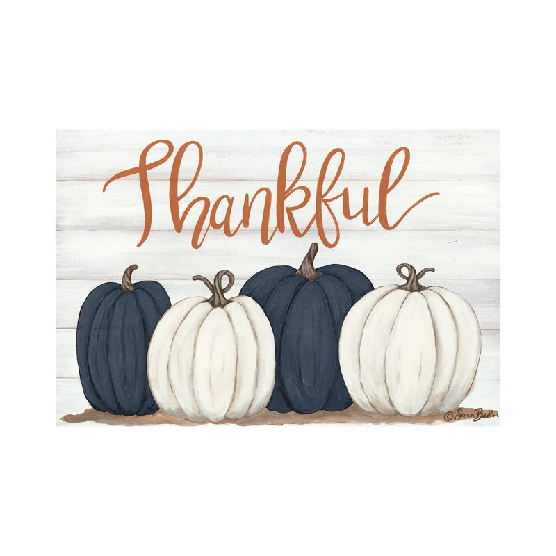 Thankful Pumpkins by Sara Baker - Wrapped Canvas Gallery-Wrapped Canvas Giclée, 20.32 cm H x 30.48 cm W