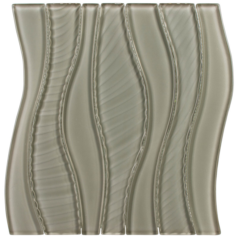 Curvation Specialty 1" x 2" Glass Mosaic Kitchen Backsplash, Bathroom, Shower, Pool, Wall and Floor Tile, Voila