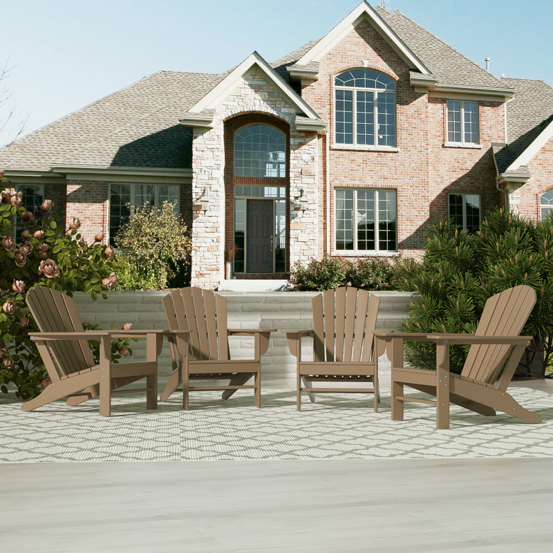 Altura Foldable Outdoor Adirondack Chair, Weathered Wood