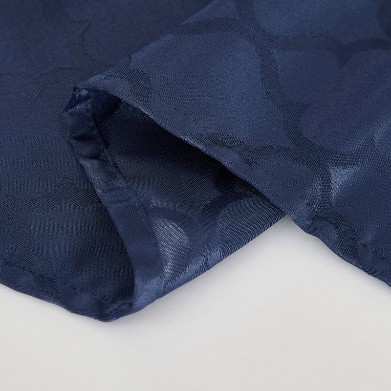 Sarok Rectangle Geometric Jacquard Tablecloth, 84" L x 60" W, Navy