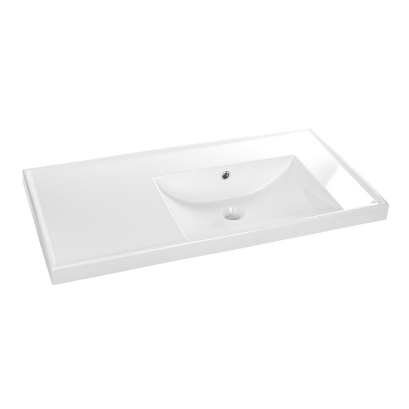 Scarabeo By Nameeks ML 18.5'' Glossy White Vitreous China Rectangular Drop-in, Wall Mount Bathroom Sink with Overflow