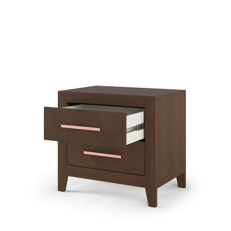 Kieran 2-Drawer Nightstand, Toasted Chestnut