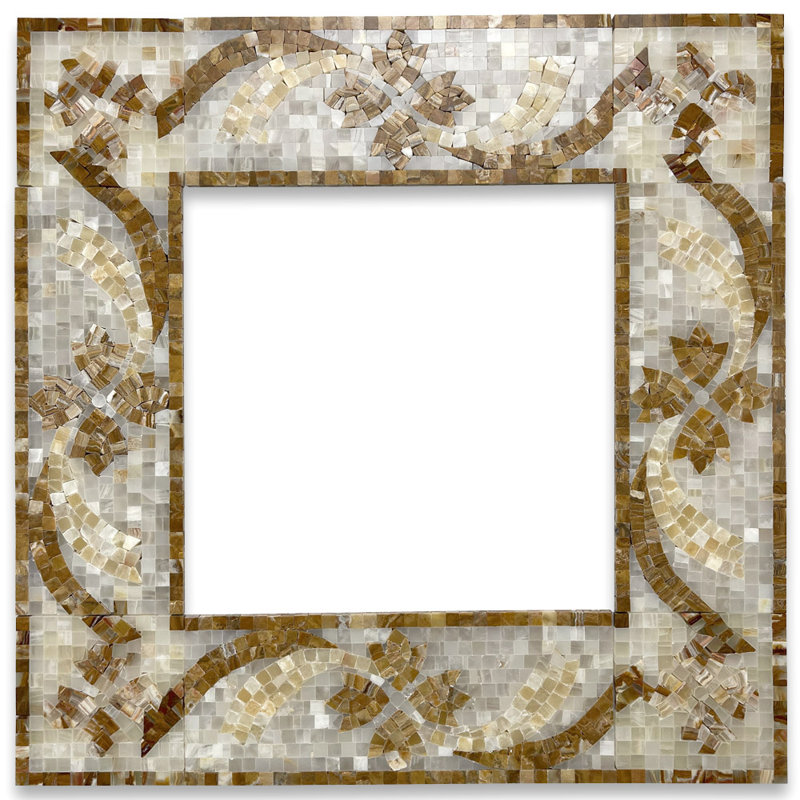 Carreau décoratif en marbre brun / jaune 4,7 po x 12 po