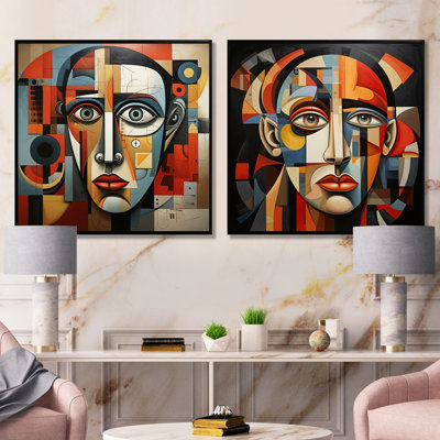 Pablo Picasso Cubism Portrait I - Portrait abstrait, ensemble de 2 reproductions d'art mural