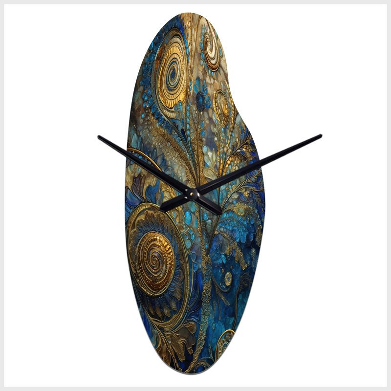Horloge murale bleue et bleue Melody Of Boho II, Grand