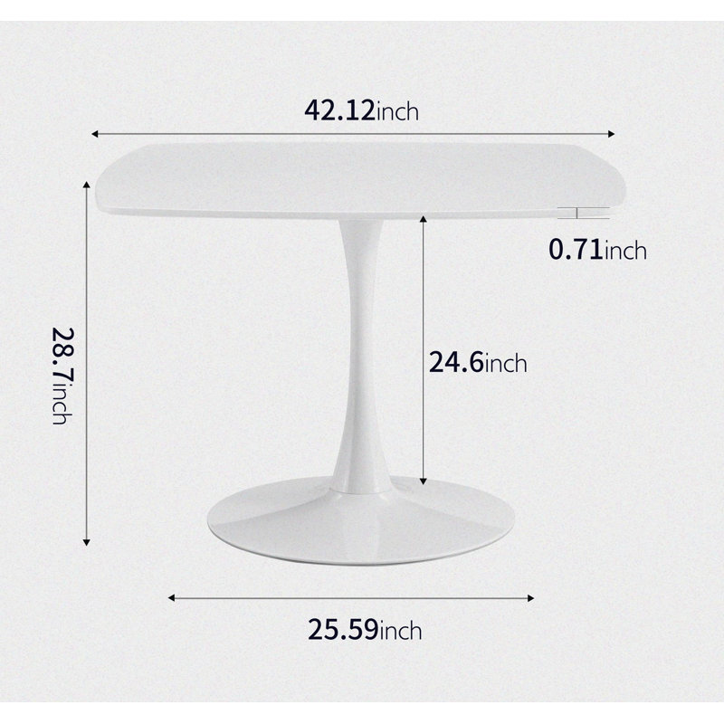 Table de salle à manger Princeton, Blanc, L 42,12 po x L 42,12 po