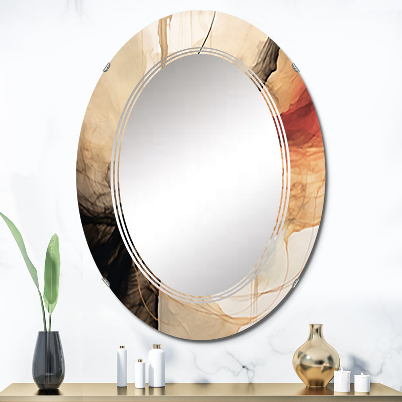 Castauqua - Miroir mural moderne ovale, 36 po x 24 po