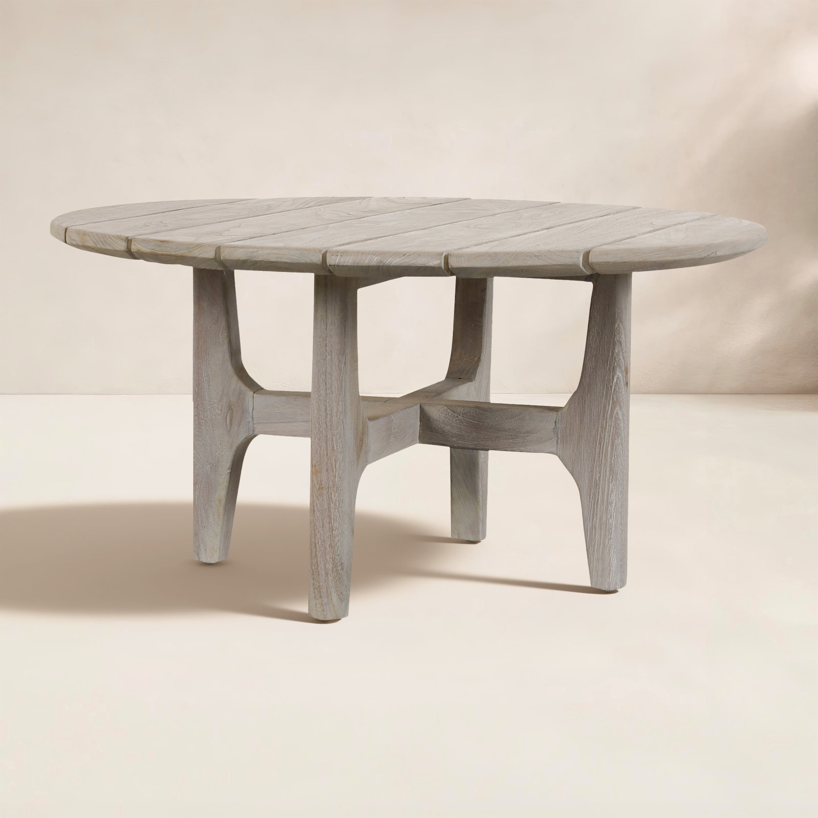 Dawn 32" Teak Patio Table, Gray Matte, 16.54" H x 31.5" L x 31.5" W