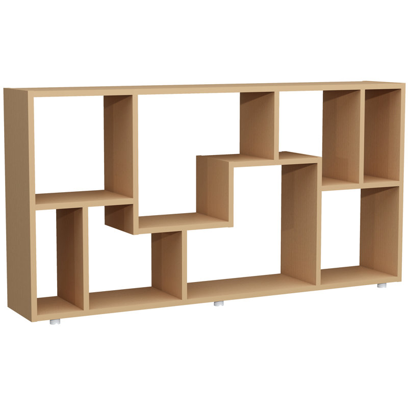 Renuka 58cm H x 116cm W Geometric Bookcase, Brown