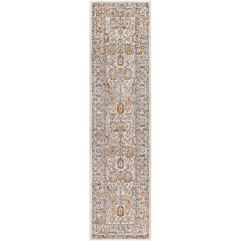 Oriental Teal/Brown Area Rug, Runner 2'6" x 10'