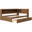 Lit de jour en bois avec tablettes de rangement, USB, DEL et 2 tiroirs-161303100
