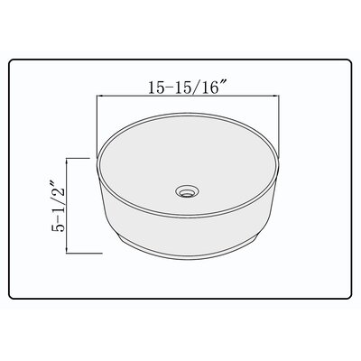 Fine Fixtures Ceramic Vitreous China Circular Vessel Bathroom Sink 