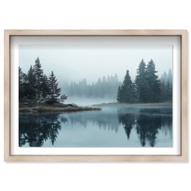 Morning Lake II Framed Graphic Art, 17.5" H x 25.5" W, Natural Oak Shadowbox