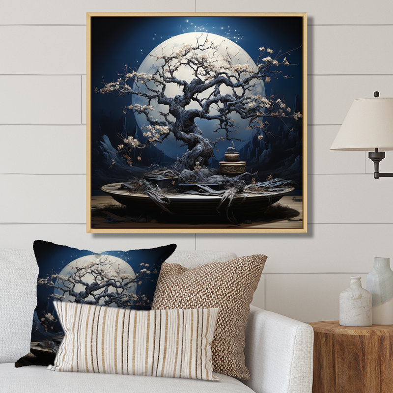 «White Bonsai Serenade 1», art mural blanc, H 30 po x l 30 po, Brun