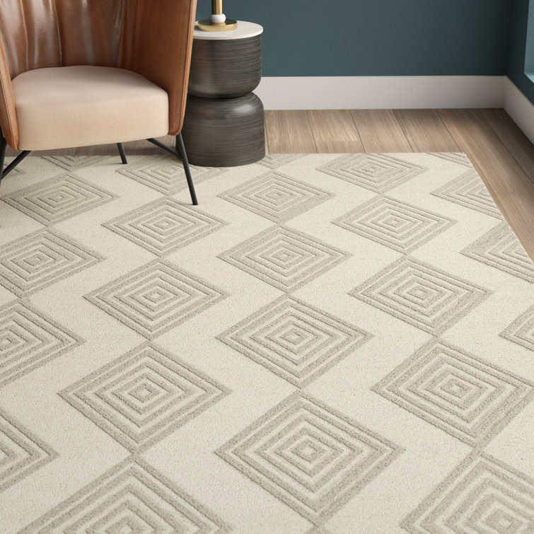 Debron Hand Tufted Wool Geometric Rug