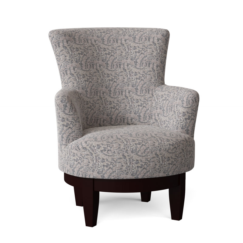 Justine Upholstered Swivel Armchair, Honey Birch, Capri