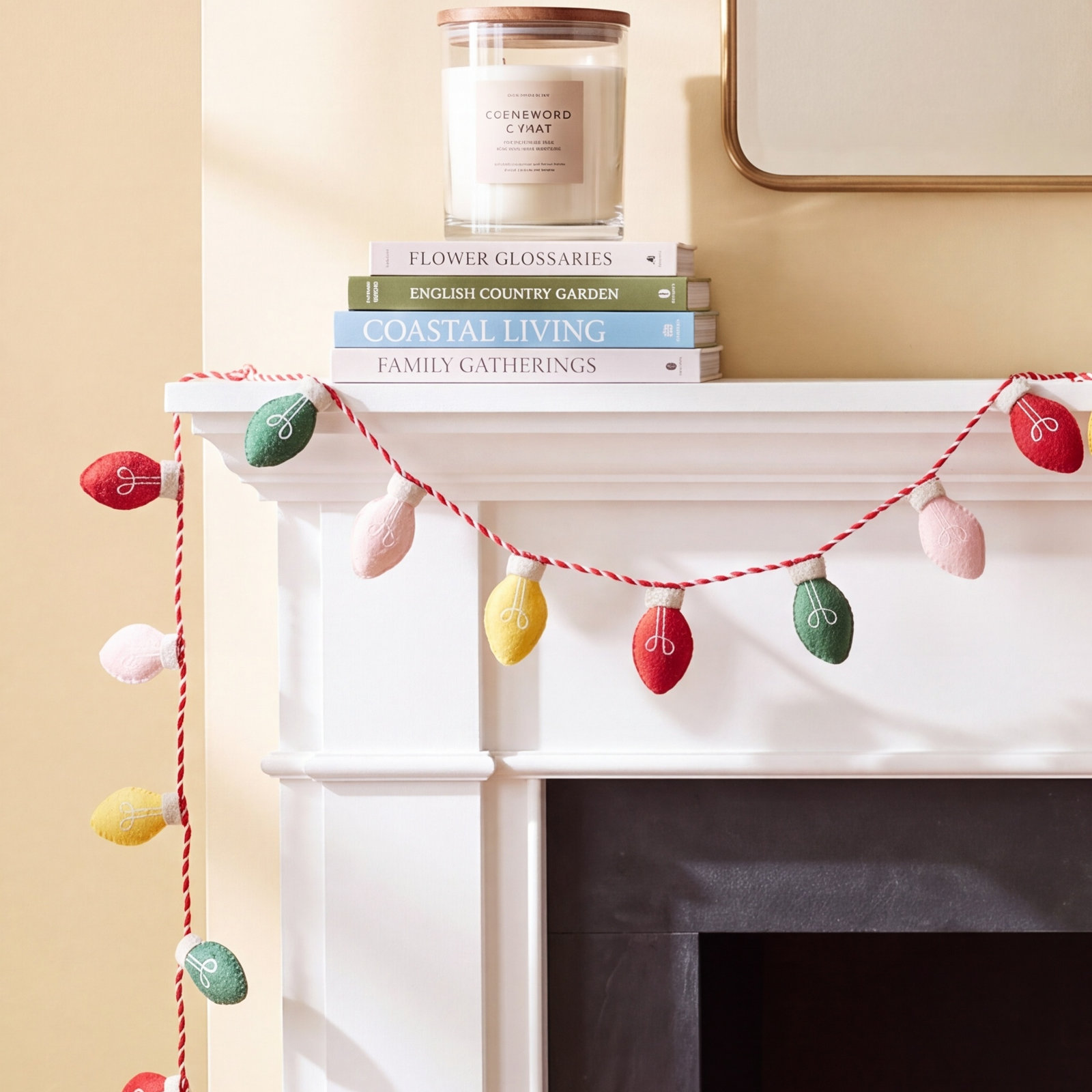 String Lights Wool Felt Garland Multi Christmas