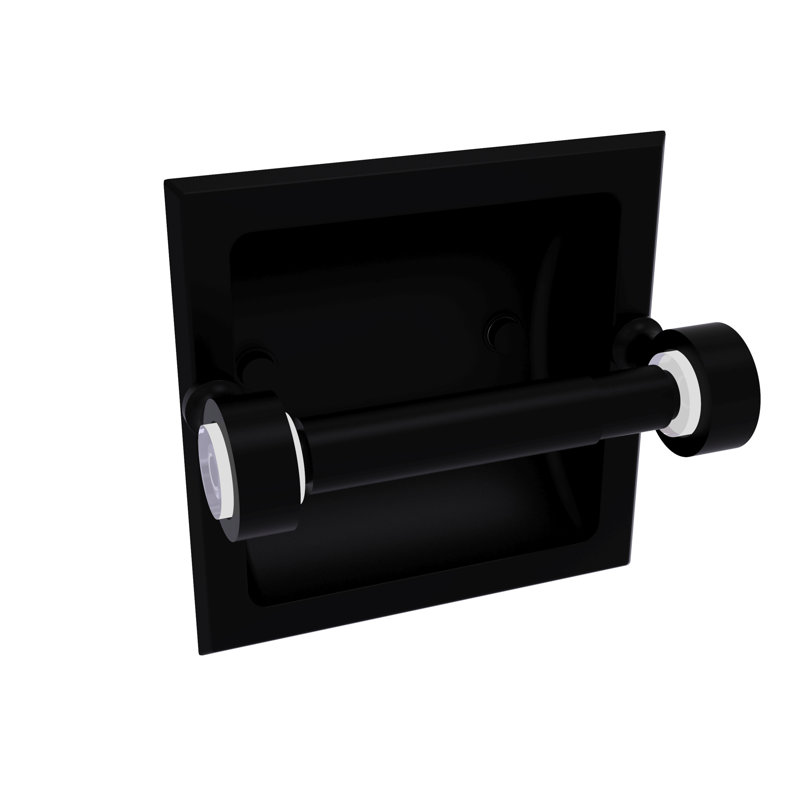 Porte-papier hygiénique encastré Jarrell, Noir mat