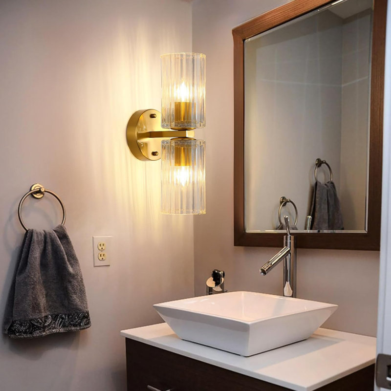 Glass Wall Light, Gold