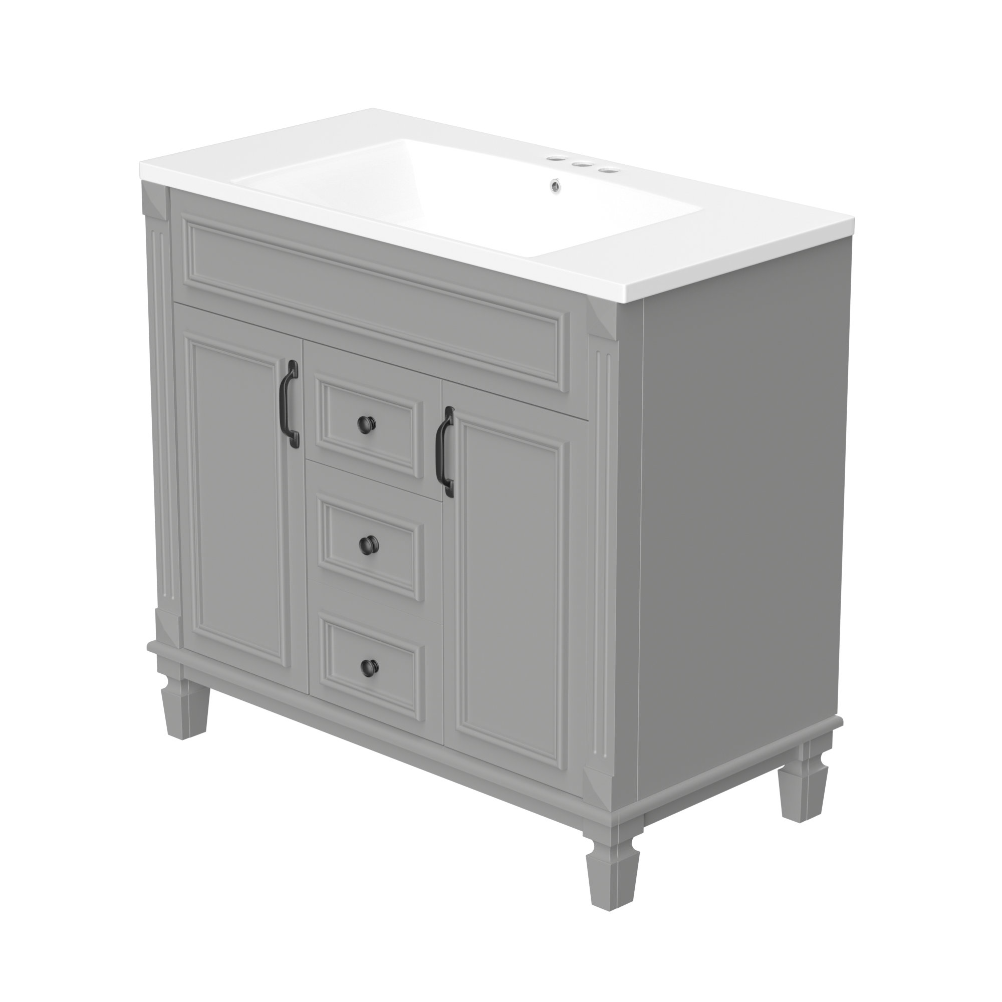 Darby Home Co 36'' Modern Bathroom Storage With 2 Soft Closing