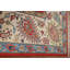Tapis rouge / ivoire / bleu en laine noué à la main de conception unique 5 pi 8 po x 8 pi 5 po New Age