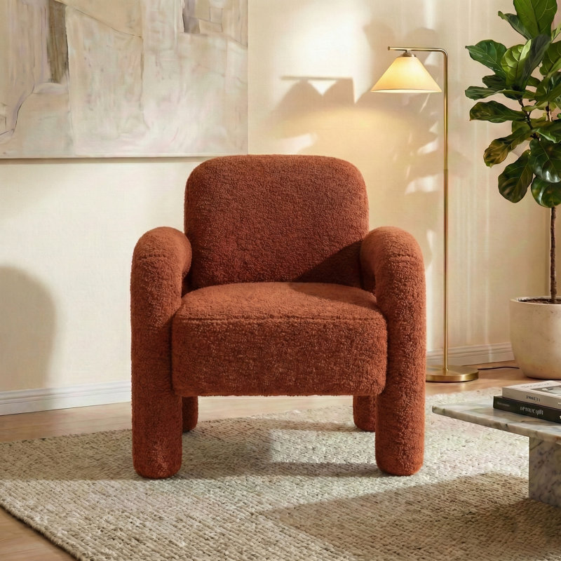 Fauteuil avec coussin moelleux, Orange