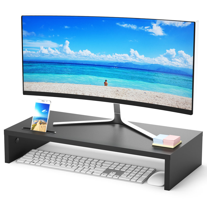 Andrin Wood Monitor Stand, 10.4cm H x 54cm W x 25.5cm D