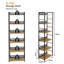Bibliothèque à 6 niveaux, bibliothèque haute avec structure en métal et tablettes en bois, support de rangement industriel-130800215