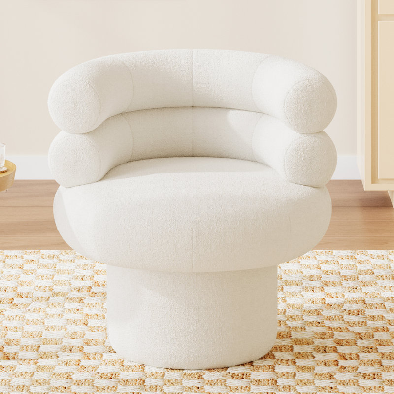 Fauteuil d'appoint rond et pivotant Roomfitter, Blanc
