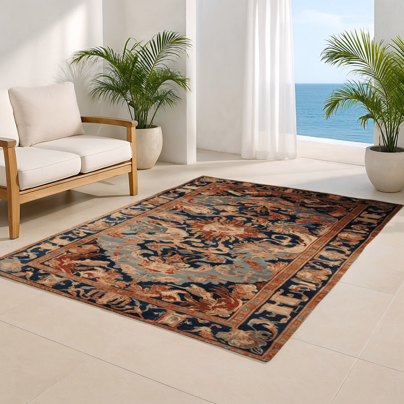Tapis d'intérieur et d'extérieur brun français, Rectangle 4pi x 6 pi