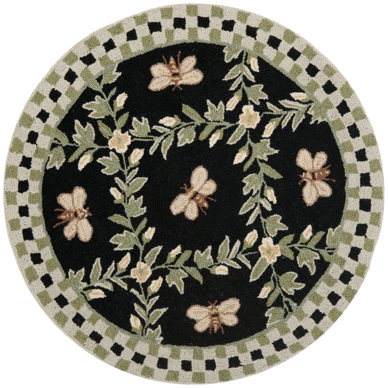 Tapis en laine crocheté à la main Obira, Rond 3 pi