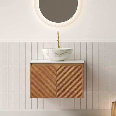 Meuble-lavabo flottant avec lavabo, meuble-lavabo moderne en bois 24 po