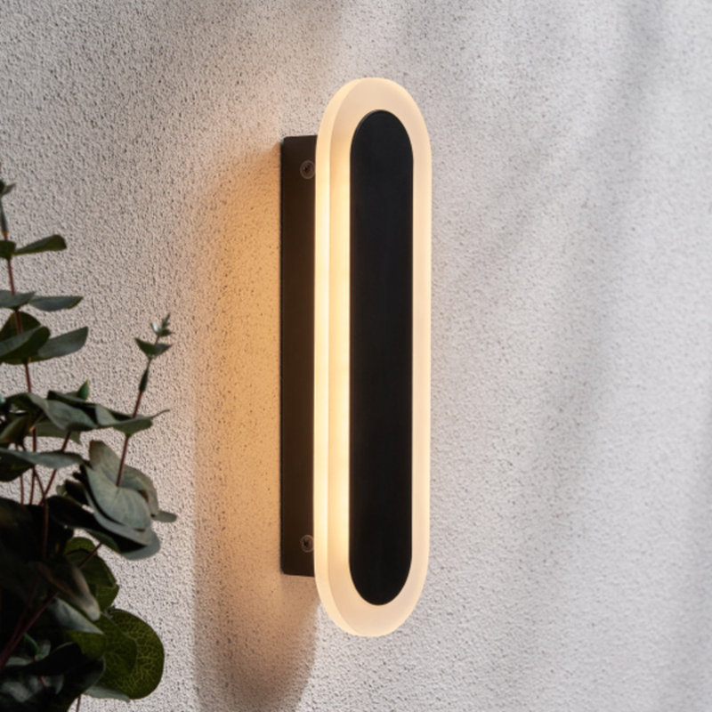7F92533B5AC4497FB7CE8F4A9CD625C9 Daxtin Outdoor IP65 24w LED CCT 90cm Linear Wall Light in a Black Finish, 10