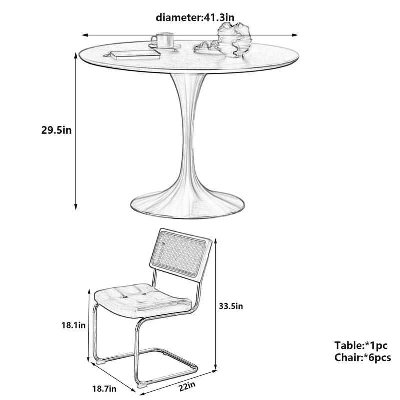 Table de salle à manger noyer, 7