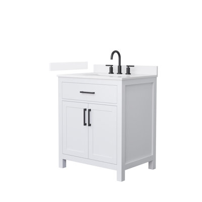 Beckett 30" Freestanding Single Bathroom Vanity with Quartz Top