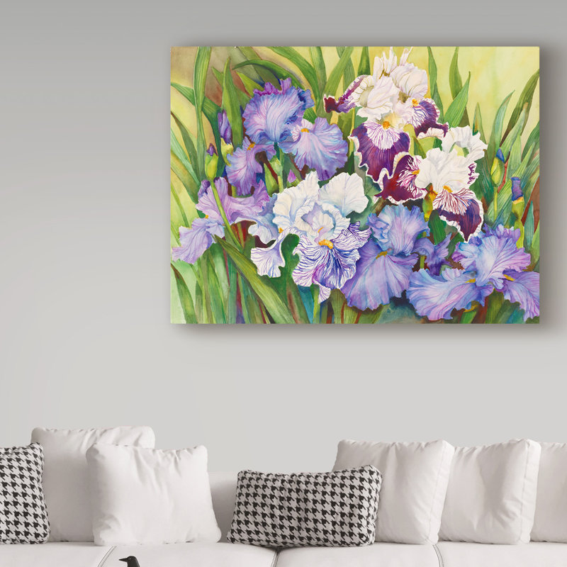 Iris dans des tons de lavande-impression sur toile tendue Joanne Porter, H 14 po x l 19 po x P 2 po