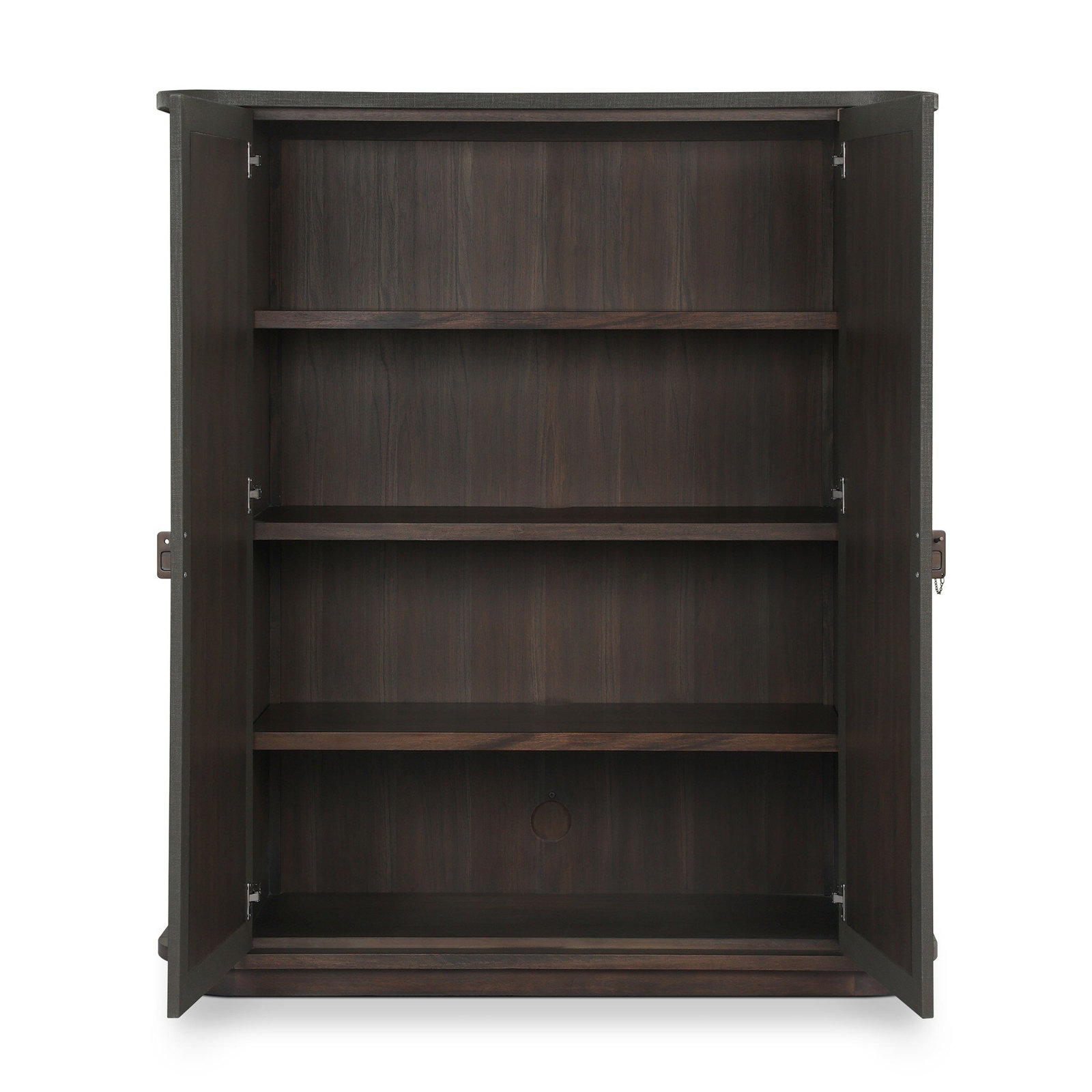 Arianna Mahogany Sideboard, Dark Green Lacquered Linen