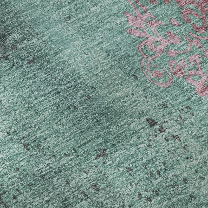 Premium Machine Washable Jacquez AMF1788 Floral Rug, Rectangle 5' x 7'6"