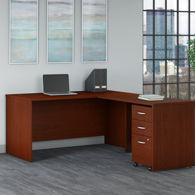 Bureau en L 60 W avec classeur mobile à 3 tiroirs Series C