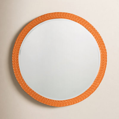 Fideline Wood Round Wall Mirror
