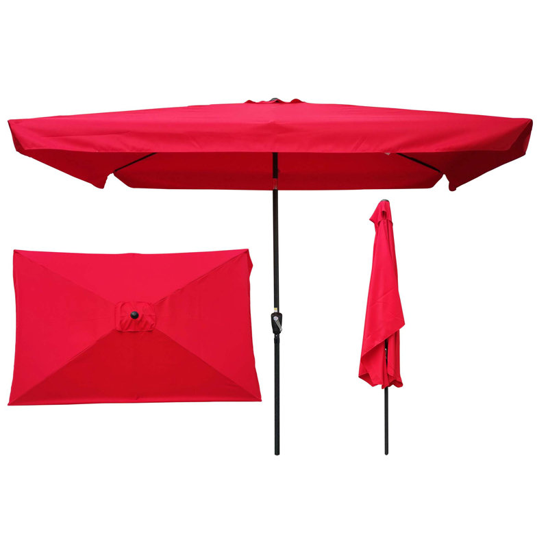 Parasol de patio rectangulaire exceptionnel pour les loisirs et la détente en plein air, Rouge