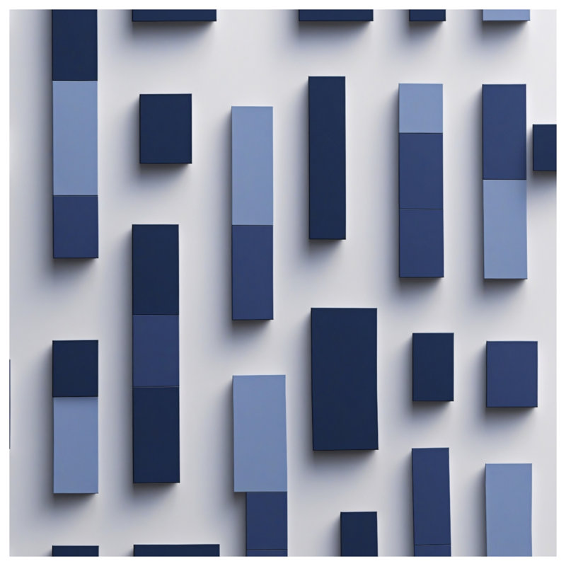 Blue Rectangular Blocks Blankets, 50in W x 60in H