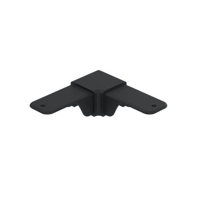 25 mm Square Caprail 90° Corner, Matte Black
