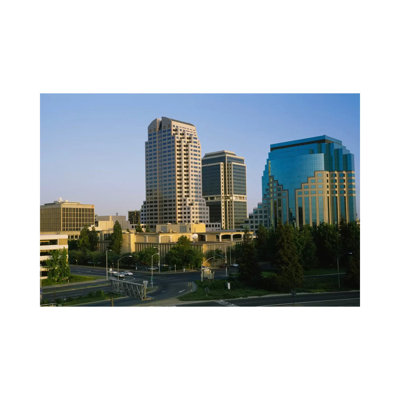 Skyscrapers In A City, Sacramento, California, USA - Wrapped Canvas Print