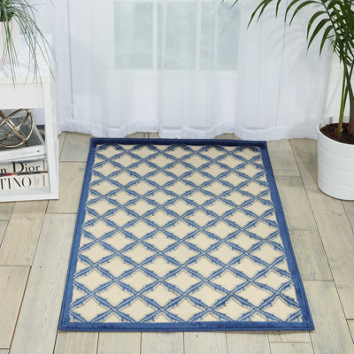 Hartz IvoryBlue Area Rug
