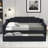  Upholstered Twin Daybed with Pull-Out Trundle Bed Frame, Guest-Ready Sleeper, Black