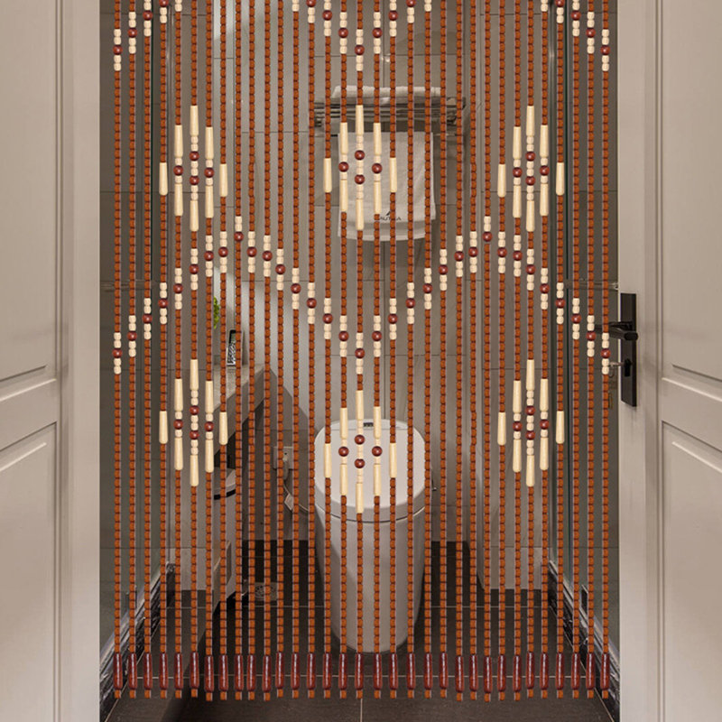 Wood Bead Door Hanging Curtain String Porch Curtain For Doorway Bedroom Screen